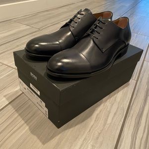 Hugo Boss Mens Barkley Leather Derby Black 10 M New